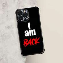 Funda para Teléfono - 1 pieza Funda para Teléfono "I Am Back" con Proceso de Galvanoplastia, Cubierta Protectora con Amortiguación Reforzada y Prevención de Colisiones, Adecuada para iPhone 17 16 15 14 13 Pro Max. - Negro - Ver 5