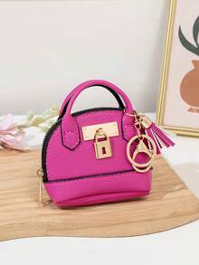 CHARM INFINITE Dompet Koin Gantungan Kunci Kubah Mini, Tas Penyimpanan Earphone Kulit PU dengan Kunci dan Rumbai, Tas Penyimpanan Portabel Wanita, Aksesori Gantungan Tas yang Lucu - MultiWarna - View 15