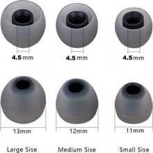 Soft Silicone Earbud Tips, Made Of High-Quality Skin-Friendly Silicone Rubber, Universal Replacement Covers With 4.5-6.5mm Inner Hole, Comfortable And Secure Fit For Most In-Ear Headphones - View 4
