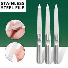 3pcs Reusable Nail Care Tools, Stainless Steel Nail File For Finger Care, Nail Buffing And Polishing Supplies - Ston File - View 9
