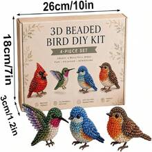 Handmade Fun, 4PCS Beading Material Kit, DIY 3D Embroidery Kit, Simple Fun Sewing Kit For Arts And Crafts, DIY Art Set Sewing Animals 250th Anniversary Style Material Kit (1 Set) Suitable For Holiday Handmade Gifts - Multicolor - View 6