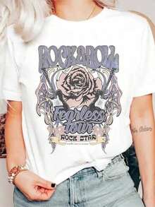 LXF2026 Camiseta de Moda Navideña para Mujer, Camiseta Divertida con Estampado de Plumas de Mariposa, Camiseta de Verano de Manga Corta, Camisetas de Plumas para Mujer XIAM - Blanco - Ver 1