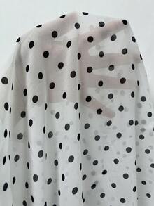 Women's New Square Neck Polka Dot Print Cinched Waist Cinched Waist Midi Dress, Elegant & Versatile For Daily, Holiday, Travel, Spring/Summer White - White - View 9