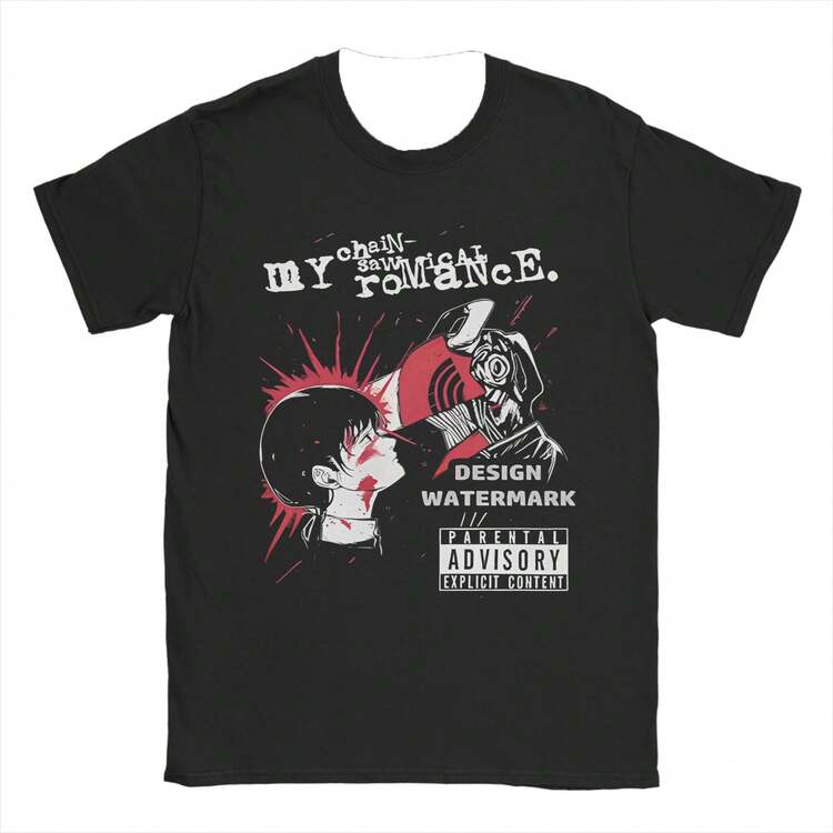 Camiseta de motosierra de invierno y otoño, camiseta negra de estilo japonés de Anime Bomb Devil Reze, ropa cómoda y de secado rápido para hombre - 1 - Añade 1