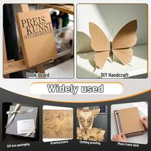 JNENERY 10 Chipboard Sheets 8.5 X 11", 22PT Book Board For Bookbinding, Cardboard For Crafts, Thick Chipboard And Sturdy Kraft Board Thin Cardboard Sheets For DIY Projects, Packaging (Kraft) - ColorA - View 5