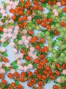 10/20/30pcs Handmade Cherry Pendant Unique Niche Design For Keychain DIY Necklace Bracelet Pendant Accessory Mini Gift Choice - Cherry Red - View 5