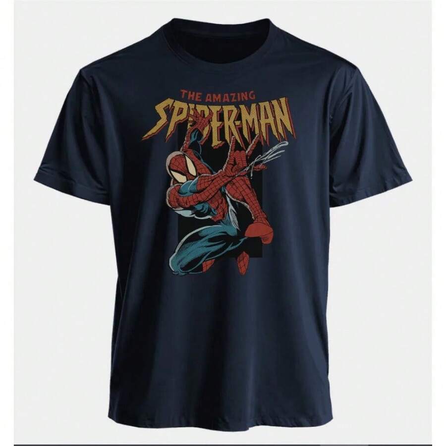 Disney 2026 The Amazing Spider-Man Retro Print T Shirt Men Women Summer Cotton Oversized T-Shirt Superhero Fan Gift - 1 - 查看 1