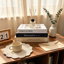 Desktop Decor Set 3 Decorative Books, Suitable For Home Living Room Study Decor | Premium Decorative Faux Books, Suitable For Office Desk Decor, Scene Atmosphere Decor Fake Books - 3pcs - View 1