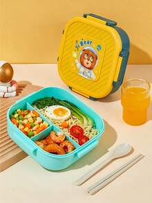 Kreativ kvadratisk matlåda för förvaring, lunchlådeset i makaronfärg, stor kvadratisk bento-låda, bärbar matlåda för studenter, mikrovågsugnssäkra matbehållare, kylskåpslåda för matförvaring - Multifärgad - Visa 9
