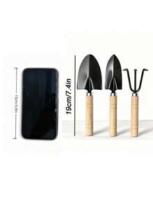 3pcs Wooden Handle Gardening Tool Set, Metal Shovel, Spade And Fork, Rustic Style Durable And Easy To Use, Suitable For Garden Potted Soil And Plant Care, Outdoor Gardening Essential, Valentine's Day Mother's Day Graduation Housewarming Gift - Upgraded Version - View 5