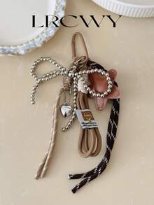 Women's Fashion Personalized Coffee Star Rope Knot Bag Charm - Brown - View 2