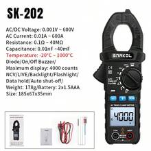 6000 Counts Digital Multimeter, DC/AC Voltage Current Tester, Ammeter, Voltmeter, NCV, Resistance, Capacitance Measuring Tool For Electricians - Multicolor - View 10