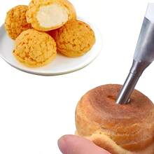 6Pcs Icing Piping Nozzle Tips, 2 Sizes Stainless Steel Long Puff Nozzle Decor Pastry Piping Decorating Tools Cupcakes Filling Donuts Home Desserts - 6mm, 8mm - View 5
