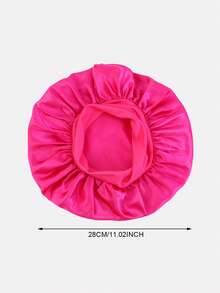 2pcs Printed Elastic Ribbon Satin Round Bonnet Hair Cap For Toddlers - K-21 Rose Red / JDKB-21E Rose Red Unicorn - View 2