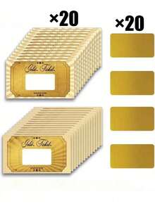 80/40pcs Gold Scratch-Off Stickers, Blank Gift Coupons, Suitable For Small Business Coupons, Holiday Party Supplies, Birthday Party, Holiday Party, Party Games And Raffle Games - One Size Fits All - View 9
