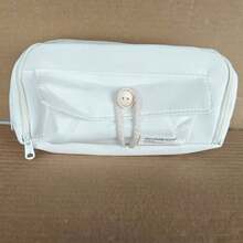 Cute Quick-Buckle Design Pencil Case, Multi-Layer Large Capacity Pencil Pouch, Durable Canvas Stationery Bag, Essential Back To School Supplies For Students - Button Pencil Case - View 12