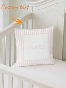 1pc Customizable Name Printed Soft Pillowcase, Personalized Name Striped Background Color Decorative Throw Pillow Cover, Suitable For Christmas, Valentine's Day, Father's Day, Mother's Day, Wedding, Holidays, Couple Room Decor, Custom Pillowcase, Gift For Loved Ones, No Pillow Insert, Durable, Breathable, Lightweight, Washable, Cute, Warm, Soft, Comfortable, Minimalist, Customized, Personalized, Unique, Him, Her, Boyfriend, Girlfriend, Dad, Mom, Family, Friends, Bed, Car, Bedroom, Tea Room, Living Room, Sofa, Fall Decor - Multicolor - View 13
