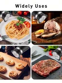 1set Salt And Pepper Shaker Set, Reusable Glass Bottom Salt And Pepper Shakers With Stainless Steel Lids, Easy To Clean, Suitable For Kitchen Cooking Table, RV, Camping, BBQ. Seasoning Bottles. Salt And Pepper Bottles, Essential Home Kitchen Tools, BBQ Accessories, Random Color - Multicolor - View 4