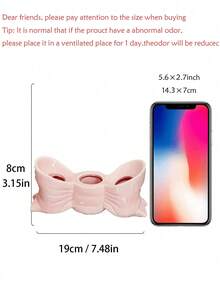 2pcs Cute Pink Ceramic Bow Bathroom Accessory Set, Toothbrush Holder And Soap Dish, Creative Bow Design Countertop Storage Box, Girls Bathroom Decor Home Essentials - A - View 9