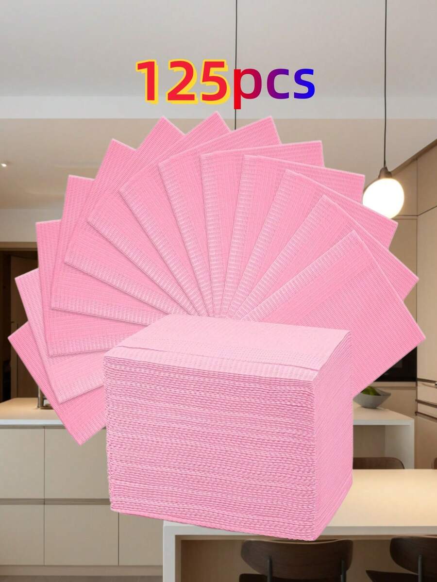 125 miếng tấm lót bàn làm móng dùng một lần, thiết kế 3 lớp, chất liệu mềm, chống rách, dùng cho thợ làm móng và chuyên gia salon làm tạp dề, tấm lót chống đâm thủng cho xăm hình
