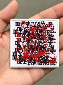 1pc Patch Sweet Revenge Splatter Repetitive Sublimated Iron On - Multicolor - View 1