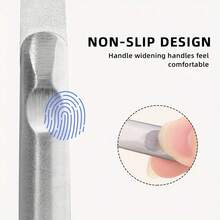3pcs Reusable Nail Care Tools, Stainless Steel Nail File For Finger Care, Nail Buffing And Polishing Supplies - Ston File - View 3