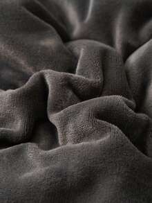 Modern Style Milk Plush Double-Layer Plush Blanket, All-Season Multi-Functional Bed Cover, Machine Washable, Polyester, 180-200g/㎡, Nude Color, Knitted Fabric, No Print, Suitable For Home And Outdoor Use - Dark Grey - View 7