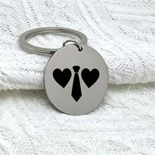Stainless Steel Pendant Keychain, Multiple Styles Available, Creative Father's Day Gift, Also Compatible With Different Pet Collar Styles As Collar Accessories, Create Personalized Tags - Multicolor - View 8