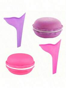 2pcs/Set, 1pc Female Urinal + 1pc Storage Box, Portable Silicone Female Urinal, Compact Foldable Design With Carrying Case - Reusable Standing Urination Device For Women, Suitable For Travel, Camping, Hiking, Bathroom Accessories And Hygiene Cleaning Tools. - Multicolor - View 5