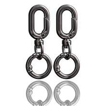 2pcs Double Opening Swivel Clasp Clips Metal Spring Snap Hooks Key Chain Clips For Lanyard Making DIY Crafts Jewelry Bags Purses Accessories - Multicolor - View 11