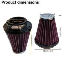 Filter Udara TRTY untuk Motor, Diameter 51mm/2in, Bentuk Jamur, Antarmuka Penjepit yang Dapat Diatur 50~54mm, Warna Ungu, Filtrasi Kepadatan Tinggi, Asupan Udara Tinggi untuk Meningkatkan Tenaga. Cocok untuk Motor Cruiser Jepang, Modifikasi, 883, XV400 XV535, Suzuki VL400, Kawasaki - Filter udara aliran tinggi untuk sepeda motor - View 4