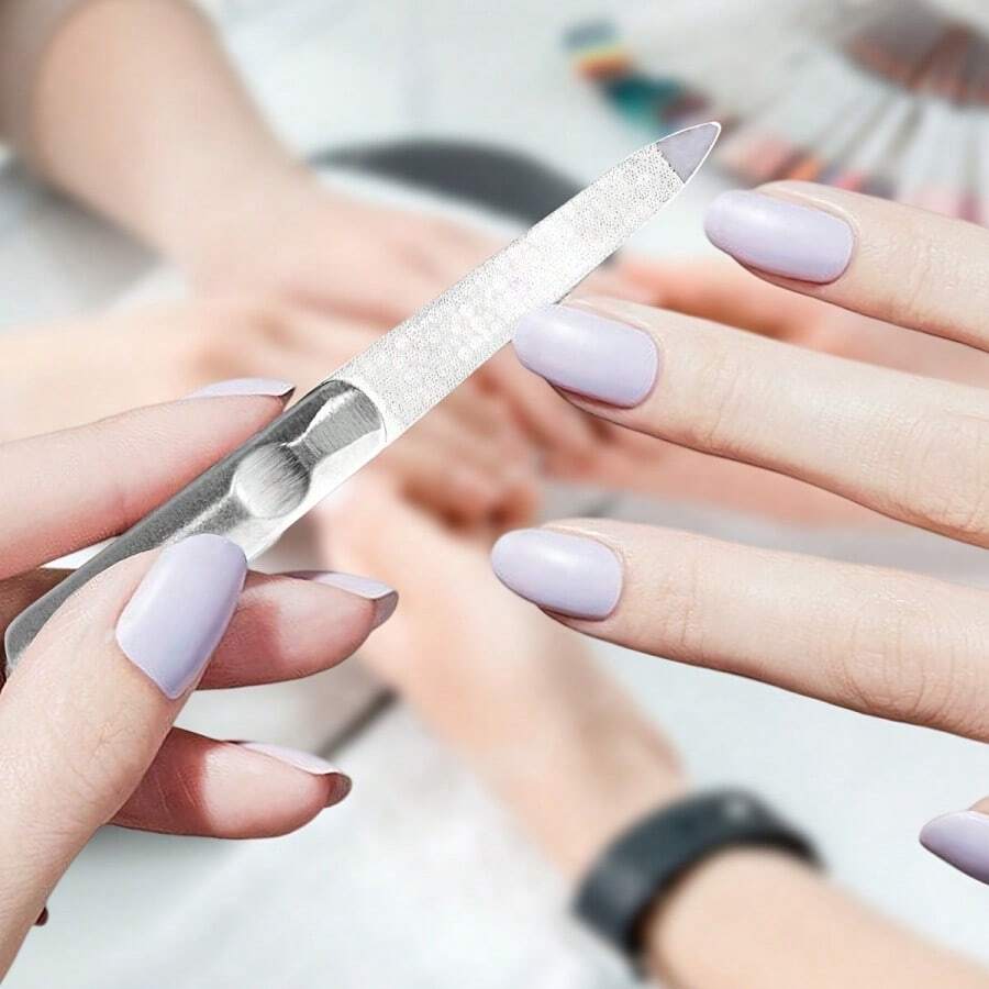 3pcs Reusable Nail Care Tools, Stainless Steel Nail File For Finger Care, Nail Buffing And Polishing Supplies