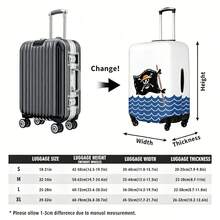 Miniso 海賊王海盜旗與海浪行李箱套，彈性可水洗行李箱保護套，航海風防刮防塵旅行保護套 - 顏色 - 查看 4