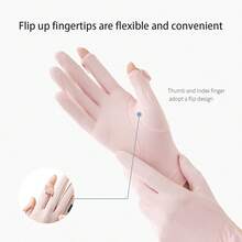 1pc Multicolor Ice Silk UV Protection Gloves (Women's), Elastic Breathable Non-Slip Thin Long Outdoor Sun Protection Gloves, Suitable For All Seasons - A - View 9