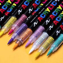 12/24/48/72 Colors Acrylic Paint Markers, Vibrant Colored Pens, Suitable For Artists And Hobbyists. Applicable For Painting On Stone, Wood, Calligraphy, Ceramic, Metal, Glass, Rock And Various Other Surfaces., Back To School - Round - View 4