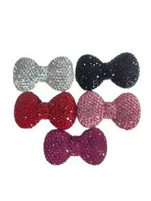 White Pink Rhinestone Phone Case Decoration Pendant, Luxury Bow Decoration, Cute Girl Handmade Hair Clip, Refrigerator Magnet Accessories, Shiny Storage Box, Makeup Mirror, DIY Crafts, Flatback Scrapbook Bow Pendant (Due To Shooting Angle And Image Magnification, There May Be Some Differences In Size Between The Actual Product And The Picture.) - Multicolor - View 4