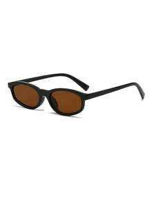 1 Par de Óculos de Moda Estilo de Rua Retrô de Armação Pequena Olho de Gato Preto Masculino - Preto - Visão 2