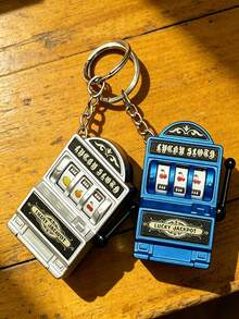 Mini Fruit Slot Machine Keychain, Creative Handheld Game Fidget Toy, Stress Relief Lucky Charm Pendant For Bag Backpack, Novelty Party Gift - Multicolor - View 2
