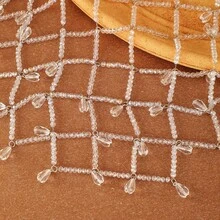 Chuỗi tóc đính trán phong cách Flapper cổ điển thập niên 1920 với lưới pha lê trong suốt và tua rua, phụ kiện tóc cô dâu bằng voan lưới đính đá rhinestone cho đám cưới, tiệc chủ đề và sự kiện retro - Bạc - Xem 6