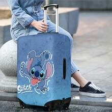 Disney Lilo & Stitch Luggage Cover, Upside-Down Stitch With "Stitch" Text And Sketch Pattern Background Design Suitcase Protector Suitable For Travel Lovers - Color - View 2