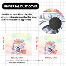 1pc, Home Decor, Laundry Theme Pattern Printed Washing Machine Dustproof Mat, Rubber Soft Bottom, Laundry Room Accessories, Washing Machine Top Protection Mat, Water-Absorbent Quick-Drying, Refrigerator Dustproof Cover Mat, Coffee Machine Countertop Water-Absorbent Mat, Diatomaceous Earth Drainage Mat, Modern Laundry Room And Kitchen Appliance Washing Machine And Dryer Dustproof Cover, Home Decor, Kitchen Dining Room Decor - Multicolor - View 11