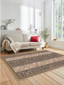 Digitally Printed Non-Slip Washable Runner And Area Rug Living Room Carpet, Modern Design | Modern, Scandinavian, Bohemian And Classic Styles | 100% Polyester - Black and White - View 2