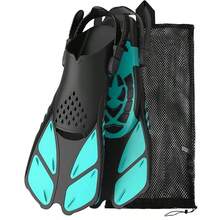 Travel Snorkel Fins Portable Diving Flippers Adjustable Short Blade Open Heel Swimming Gear For Adult Vacation Beach - Multicolor - View 2