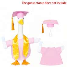 Disfraz de Ganso de Temporada de Graduación Color Burdeos, Traje de Ganso de Plástico para Césped, Gorro y Toga de Graduación con Chal, Adecuado para Estatuas de Ganso de Hormigón, Decoración de Arte para Patio Exterior, Jardín y Césped (Estatua de Ganso No Incluida) - A - Ver 11