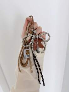 Women's Fashion Personalized Coffee Star Rope Knot Bag Charm - Brown - View 7