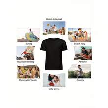 Camiseta negra de manga corta para hombre de talla grande con logo 'NY' en el pecho izquierdo, perfecta para un estilo moderno y urbano. Ideal para los amantes de la moda que aprecian detall - Negro - Ver 4