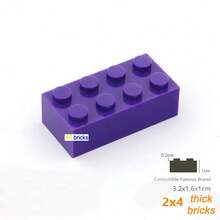 80pcs Bulk Building Blocks Thick Figures Bricks 2x4 Dots Size Creative Educational Compatible 3001 Plastic Toy for - 80 piezas naranjas - Ver 6
