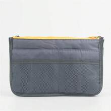 Bolsa de Almacenamiento Multifuncional Plegable con Doble Cremallera, Gran Capacidad para Organizar Maquillaje y Artículos de Aseo, Bolsa de Clasificación Grande - Oro rosa - Ver 11