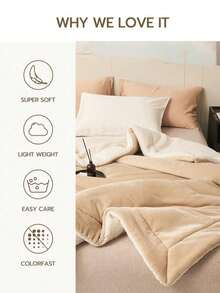 Selimut Dua Lapis Beludru Susu Gaya Modern, Penutup Tempat Tidur Multifungsi Sepanjang Musim, Dapat Dicuci dengan Mesin, Poliester, 180-200g/㎡, Warna Krem, Kain Rajut, Tanpa Motif, Cocok untuk Rumah dan Luar Ruangan - Unta - View 10
