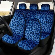 1pc Car Leopard Print Seat Cover, Full Leopard Print Ice Silk Car Seat Cover, Car Interior Decoration, Dust-Proof Protective Cover, Universal Seat Cushion For SUV And Sedan, Pink And Black Leopard Print, Suitable For Men And Women, Washable - Multicolor - View 12